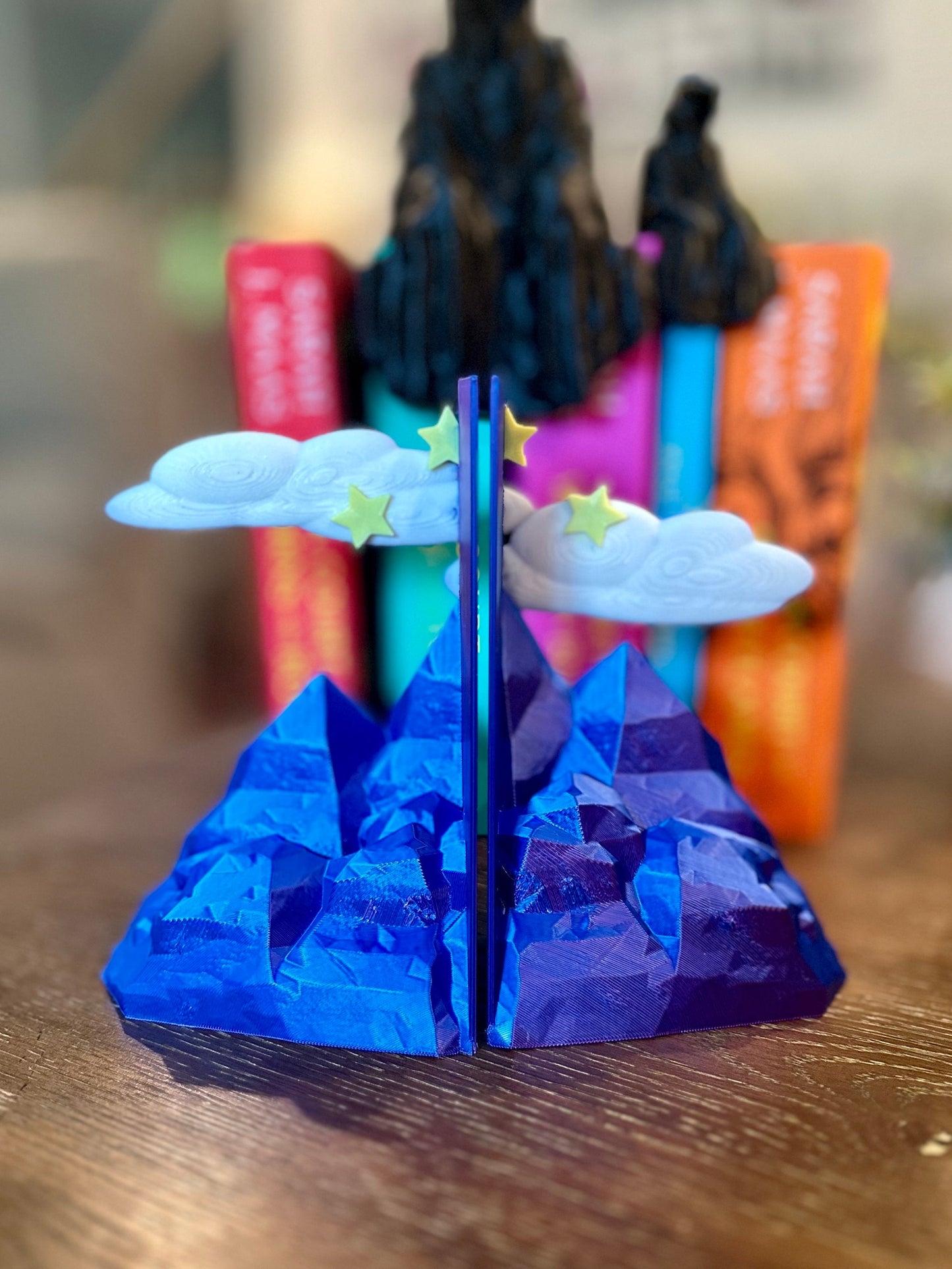 ACOTAR Velaris Inspired Mountain Glow In The Dark 3 Star Bookends