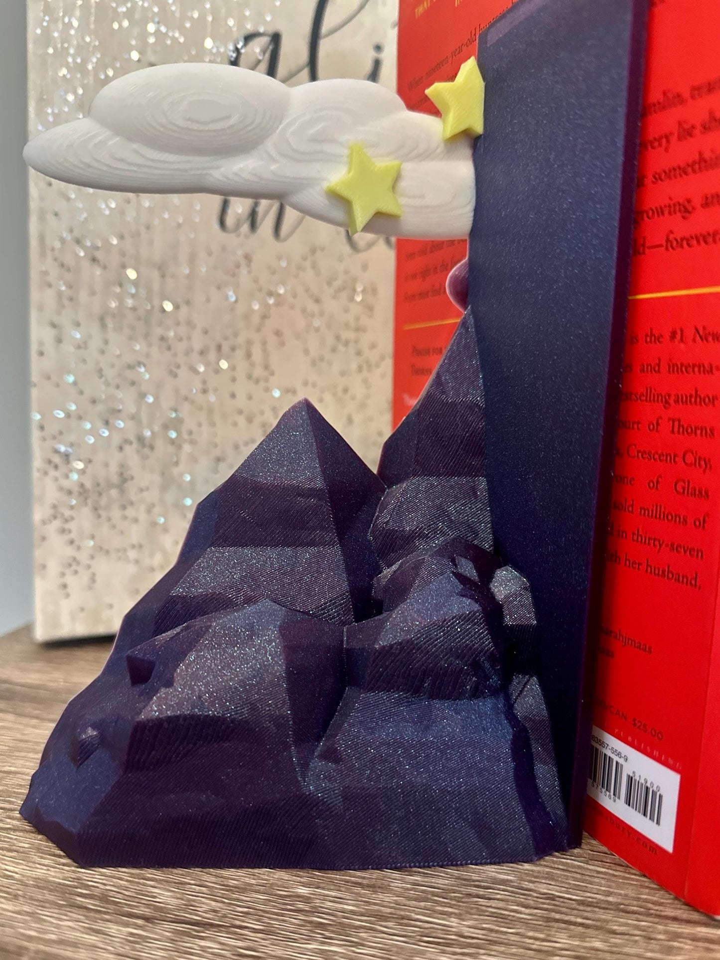 ACOTAR Velaris Inspired Mountain Glow In The Dark 3 Star Bookends